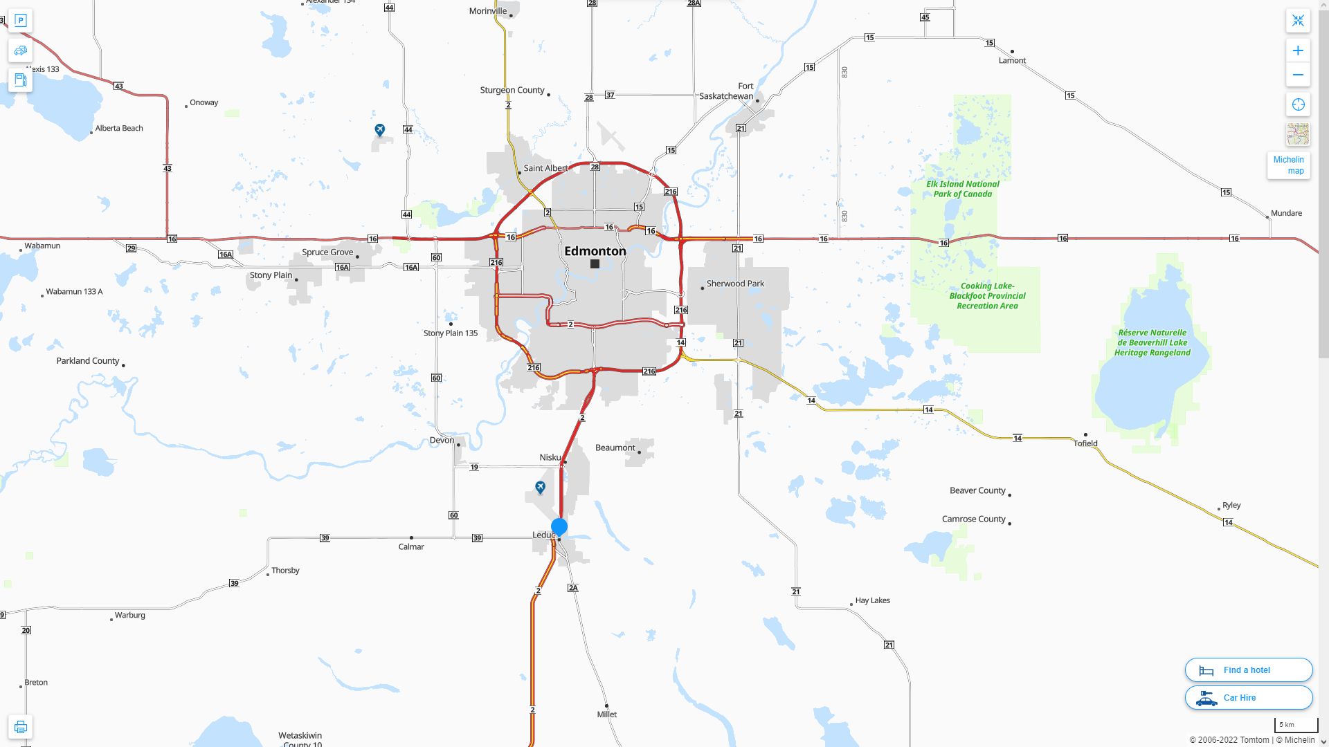 Leduc Canada Autoroute et carte routiere